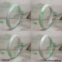 Extra large light green mix lavender jade bangle