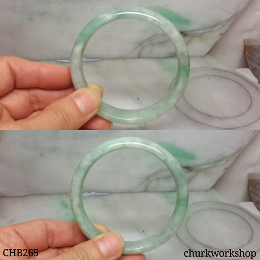Large light pea green jade bangle