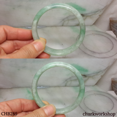Large light pea green jade bangle