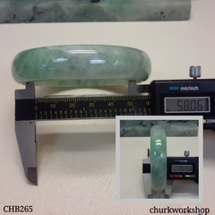 Large light pea green jade bangle