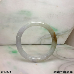 Grayish lavender with splotches brown jade bangle