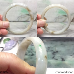 Large pale yellow jade bangle