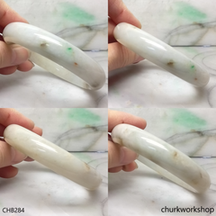 Large pale yellow jade bangle