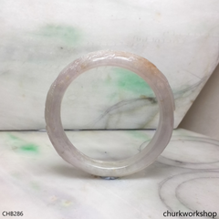 Lavender carved jade bangle