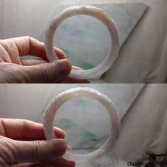 Lavender carved jade bangle