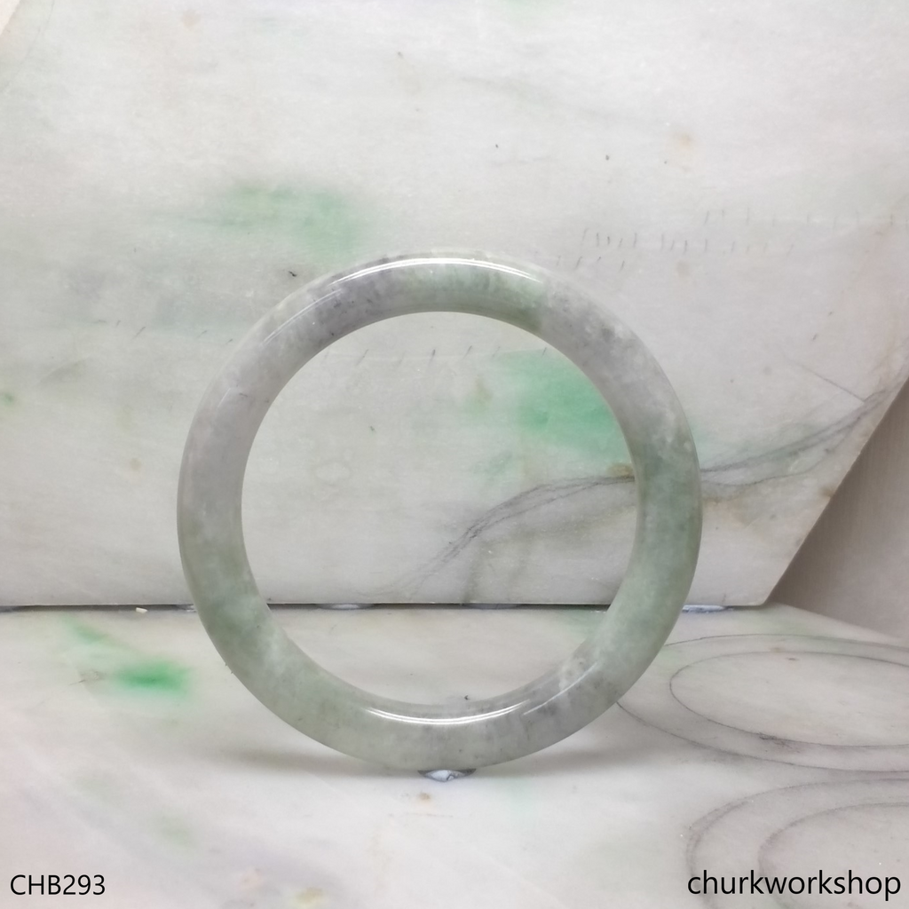 Grayish lavender large jade bangle