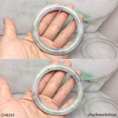 Grayish lavender large jade bangle