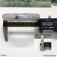 Extra large lavender mix green jade bangle