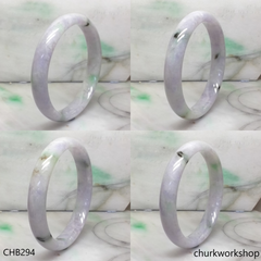 Extra large lavender mix green jade bangle