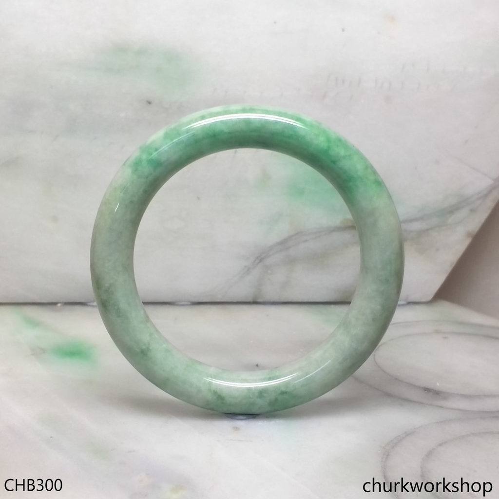Light green with splotches green jade bangle