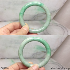 Light green with splotches green jade bangle