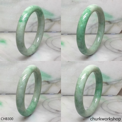 Light green with splotches green jade bangle