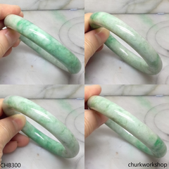 Light green with splotches green jade bangle