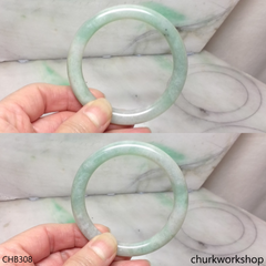 Pale green jade bangle