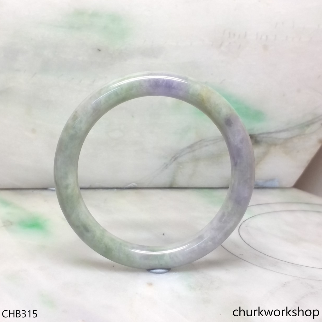 Light green mix lavender jade bangle