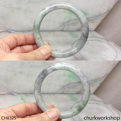 Grayish lavender mx green jade bangle