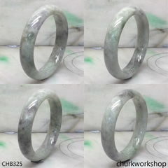 Grayish lavender mx green jade bangle