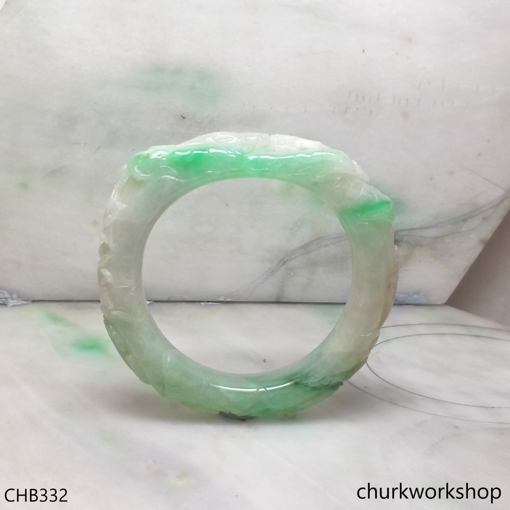 Carved jade bangle