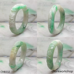 Carved jade bangle
