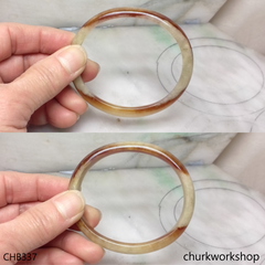 Brown oval jade bangle