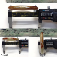 Brown oval jade bangle