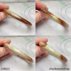 Brown oval jade bangle