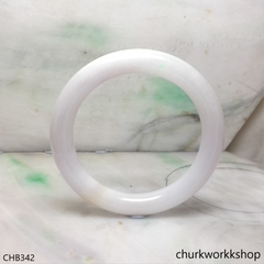 Reserved to Sherry Large white jade bangle