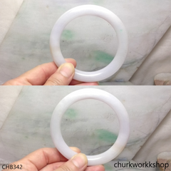 Reserved to Sherry Large white jade bangle