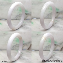 Reserved to Sherry Large white jade bangle