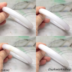 Reserved to Sherry Large white jade bangle