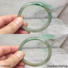 Oily green oval jade bangle
