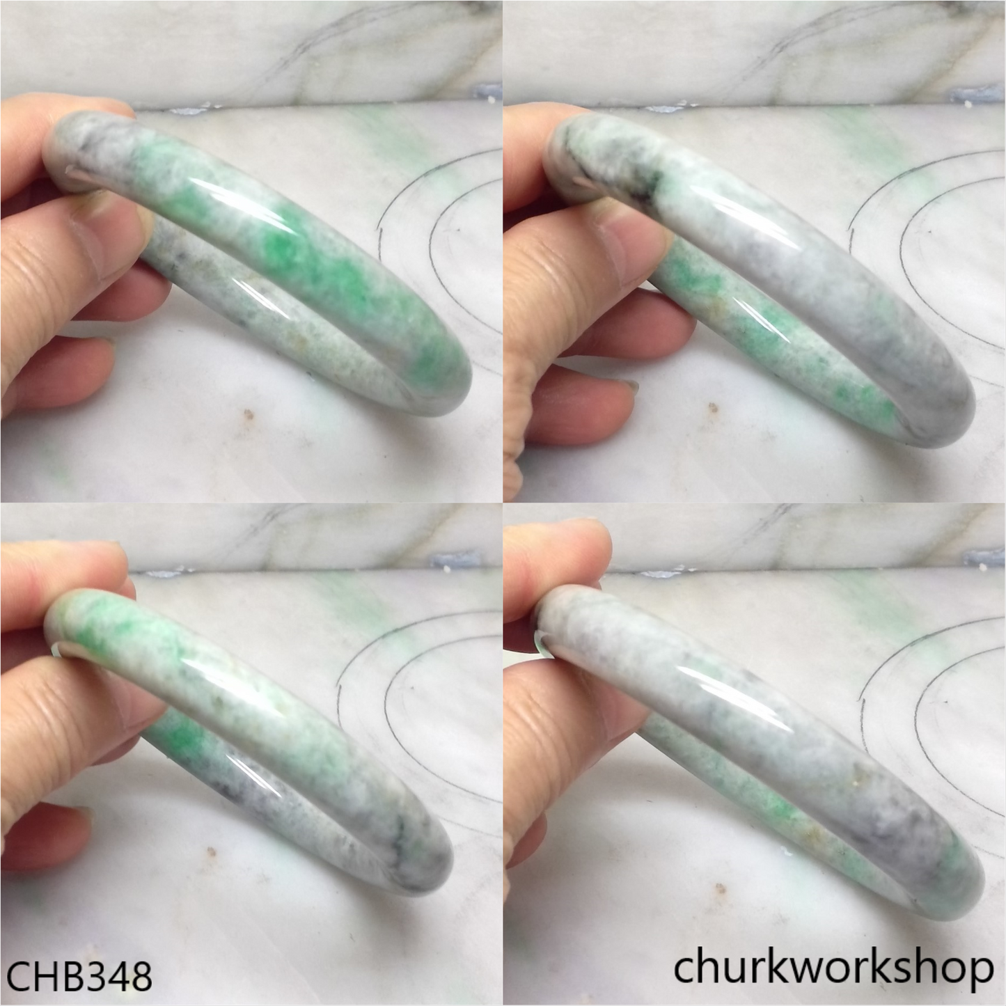Large green jade bangle