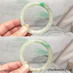 Pale green with splotches apple green jade bangle