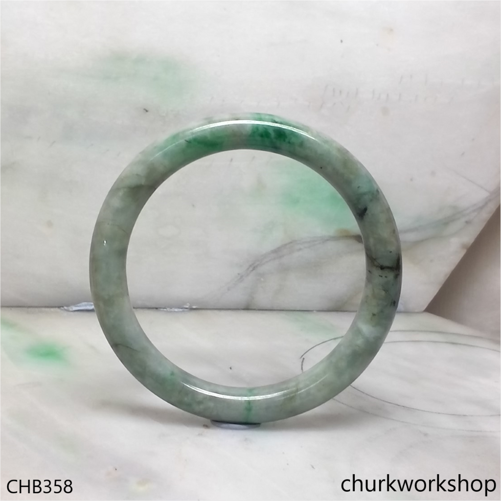 Large grayish green jade bangle