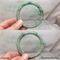 Large grayish green jade bangle