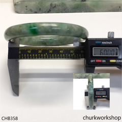 Large grayish green jade bangle