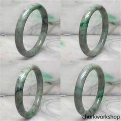 Large grayish green jade bangle