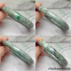 Large grayish green jade bangle