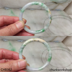 Small multi-color jade bangle