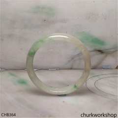 Light green base with splotches green jade bangle