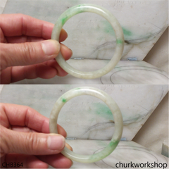 Light green base with splotches green jade bangle