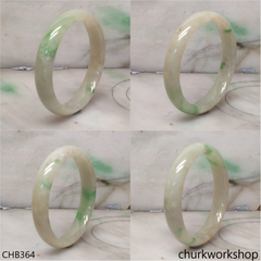 Light green base with splotches green jade bangle