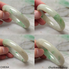 Light green base with splotches green jade bangle