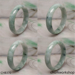 Light green with splotches bluish green jade bangle