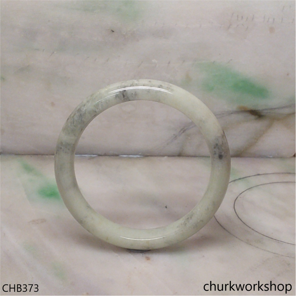 Light green with black splotches jade bangle