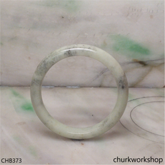 Light green with black splotches jade bangle