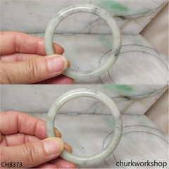 Light green with black splotches jade bangle