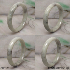 Light green with black splotches jade bangle