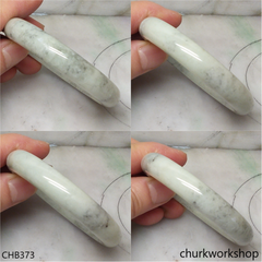 Light green with black splotches jade bangle
