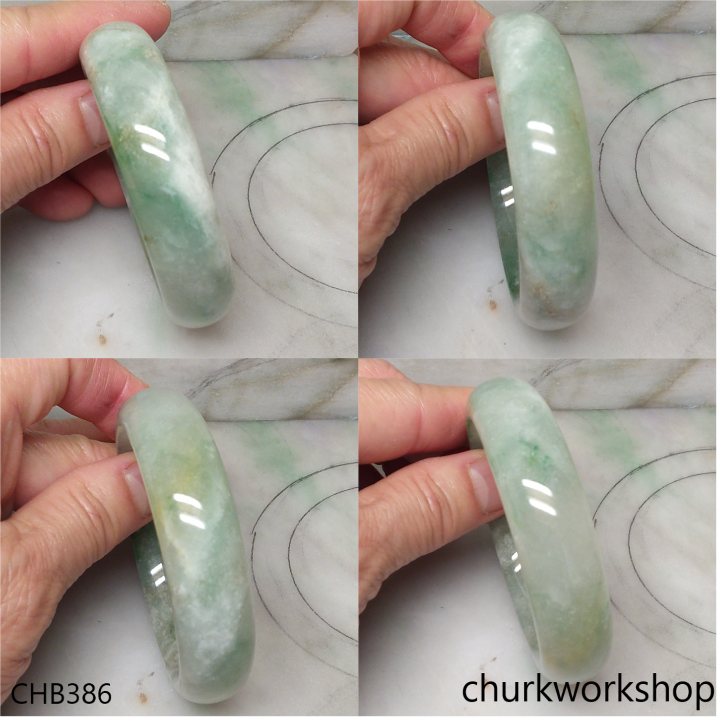 Light green jade bangle
